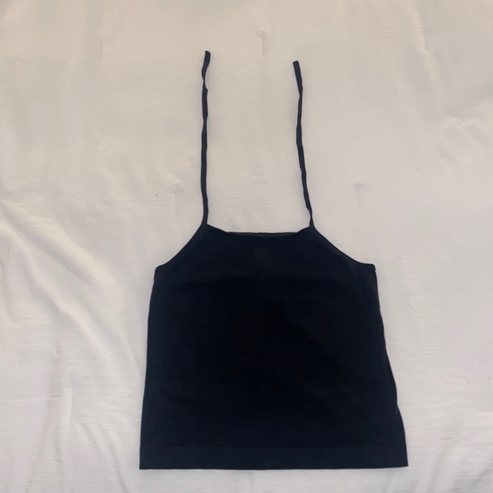 LAUREN by Ralph Lauren black cropped halter top